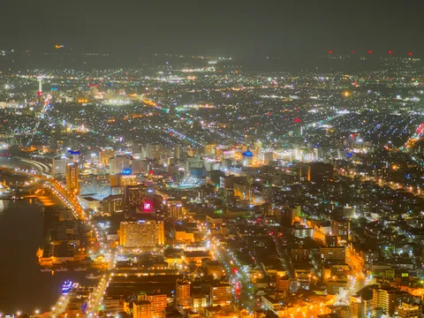 夜の街が光の迷路のよう