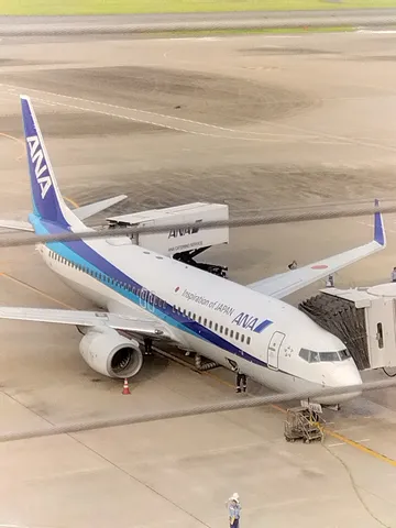 ANA機、出発前のひととき