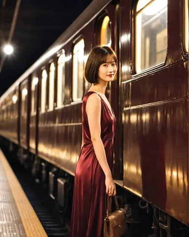 夜行列車の灯火と淑女