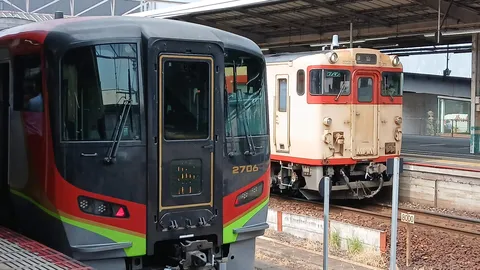 新旧が並ぶ線路の横顔