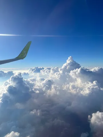 飛行機からのスマイル