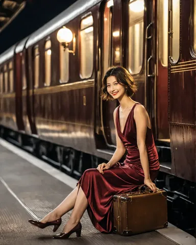 旅立ちを予感させる、ノスタルジックな夜の列車