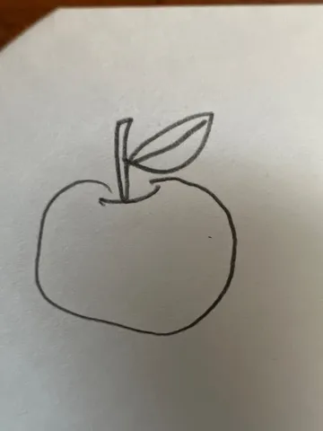 葉っぱ付きのリンゴ