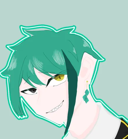 緑髪から覗く悪戯っぽい瞳
