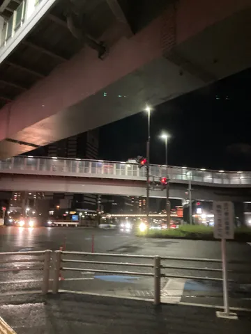 見上げる高架下、光の雨
