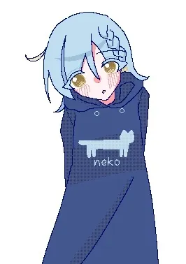 猫パーカーのドット絵少女