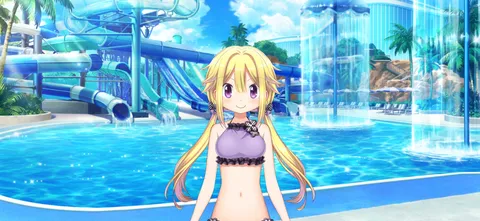 水しぶきと夏の少女