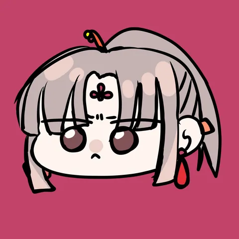 むっつり顔のちびキャラ