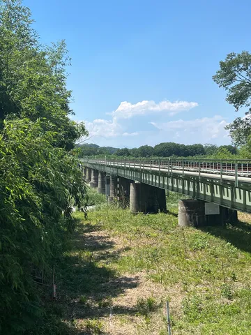 青空と緑に映える鉄橋