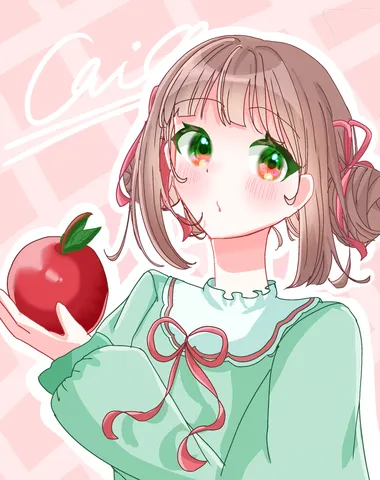緑の瞳と赤いりんご