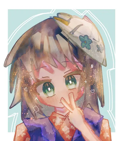 水彩風の masked girl