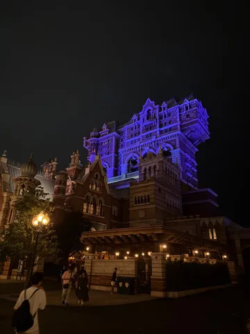 夜空に輝く紫の城