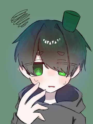 緑に包まれた物憂げな表情