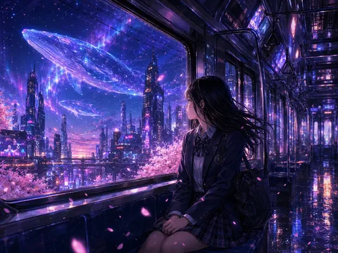 車窓に映る星海の夢