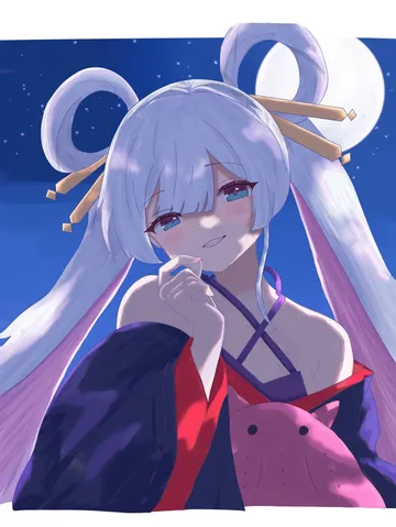 月夜の髪飾りとぬいぐるみ