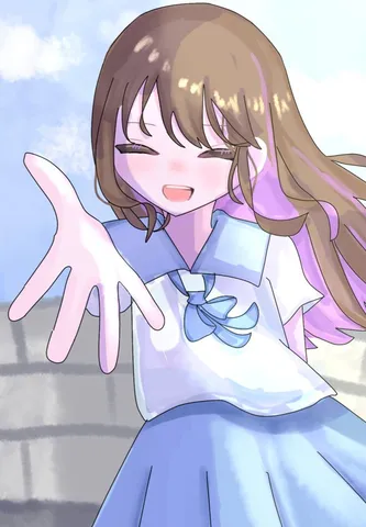 春風と手のひらが触れる