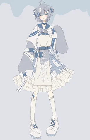 水色の}$幻想的な}$装い