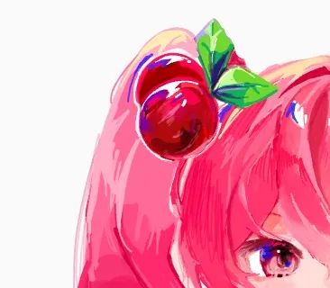 弾けるピンクと赤い実