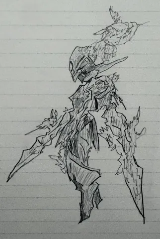 鋭利なラインで描かれた幻想