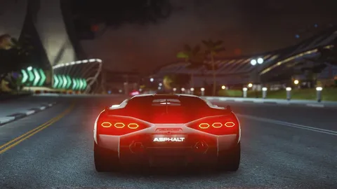 夜道の主役は赤い車