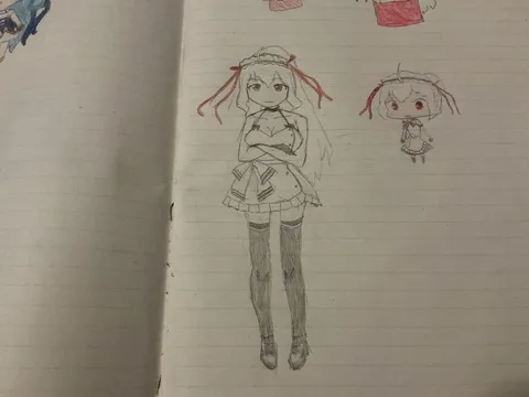 ノートに描かれた魔法少女