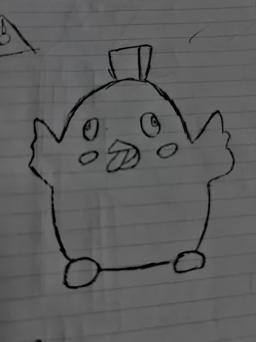 子供の落書き、ふっくらひよこ