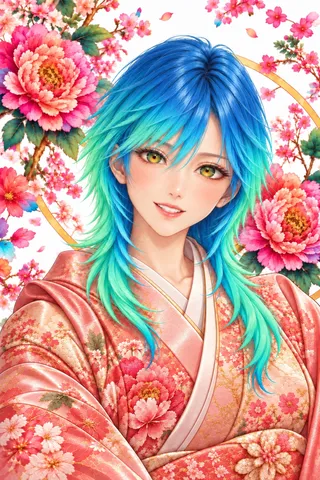 花霞にほどける青緑