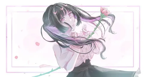 夢幻に舞う、黒髪と薔薇