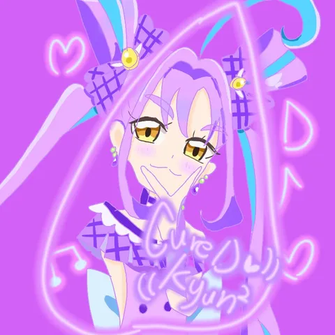 パープルキュートなネオンガール