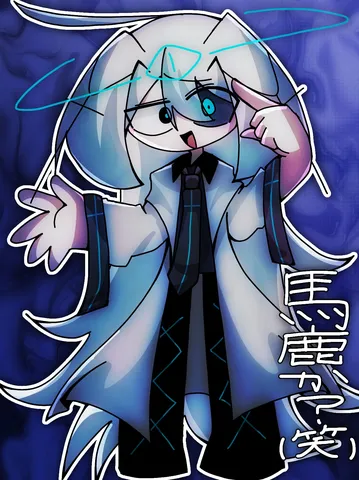 白髪キャラのクールなポーズ