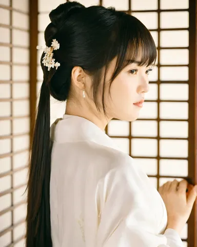 花簪と光の静かな佇み