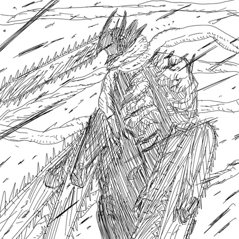 風を斬る竜の影