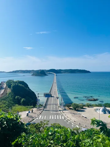 蒼い海へ伸びる道