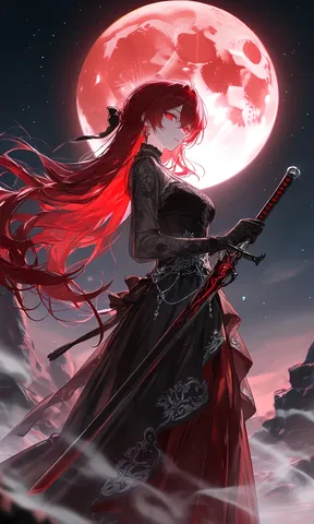 紅月と黒衣の剣影