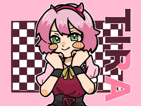 ピンク髪の元気な女の子