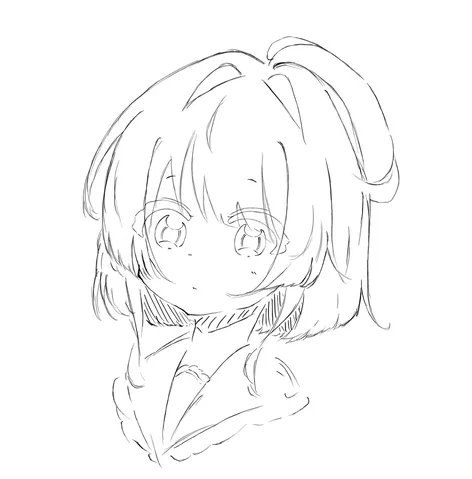繊細なタッチの幼い瞳