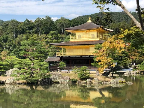 金色の寺院、水鏡に映る静寂