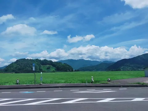 青い空と緑の田園風景