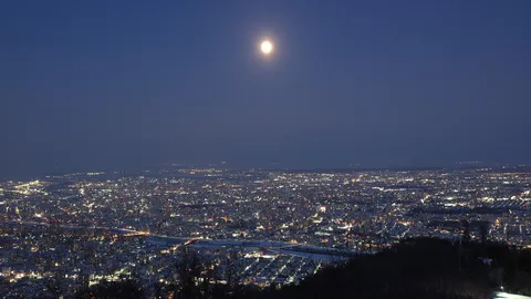 月夜に浮かぶ光の絨毯