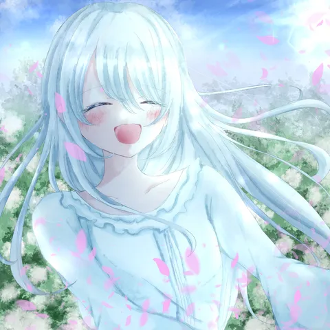 花びら舞う水色の余韻
