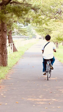 木陰のんびりサイクリング