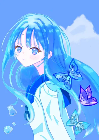 水色の夢に舞う蝶