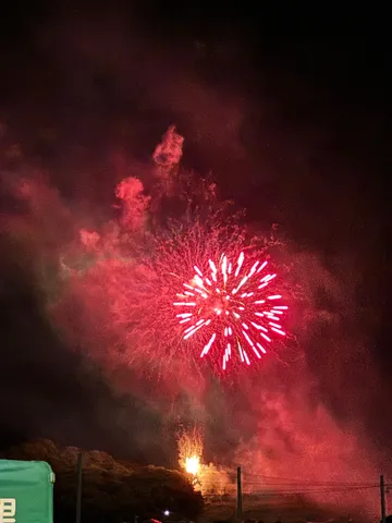 夜空を彩る真紅の花火