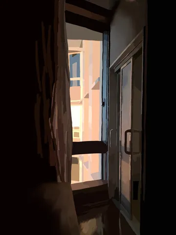 病室の朝日
