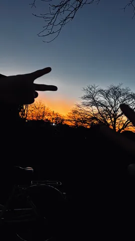夕焼けとサイクリング