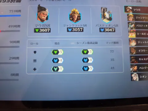 ゲームの熱戦記録