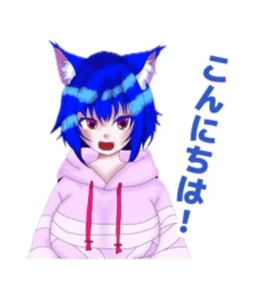 青髪と猫耳の一瞬