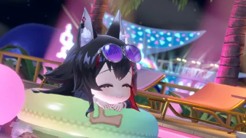 夜の水遊びと猫耳の夢