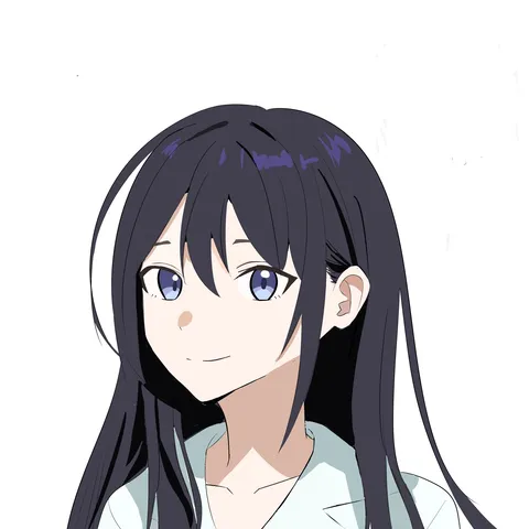静かな微笑みと長髪の印象