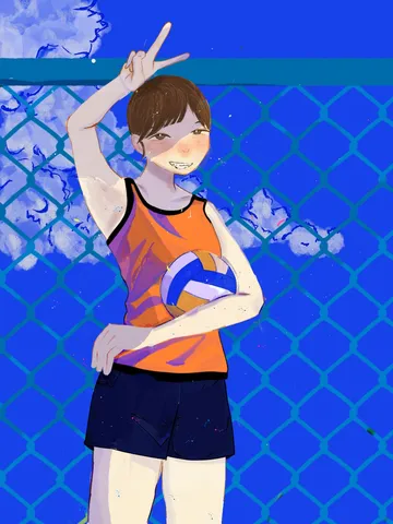 青い網越しの一瞬